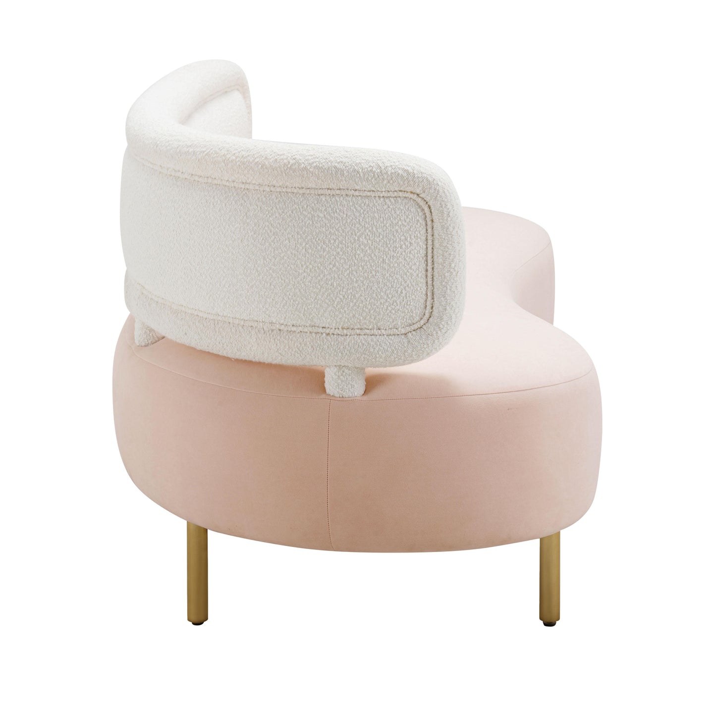 kendall cream boucle & blush velvet sofa