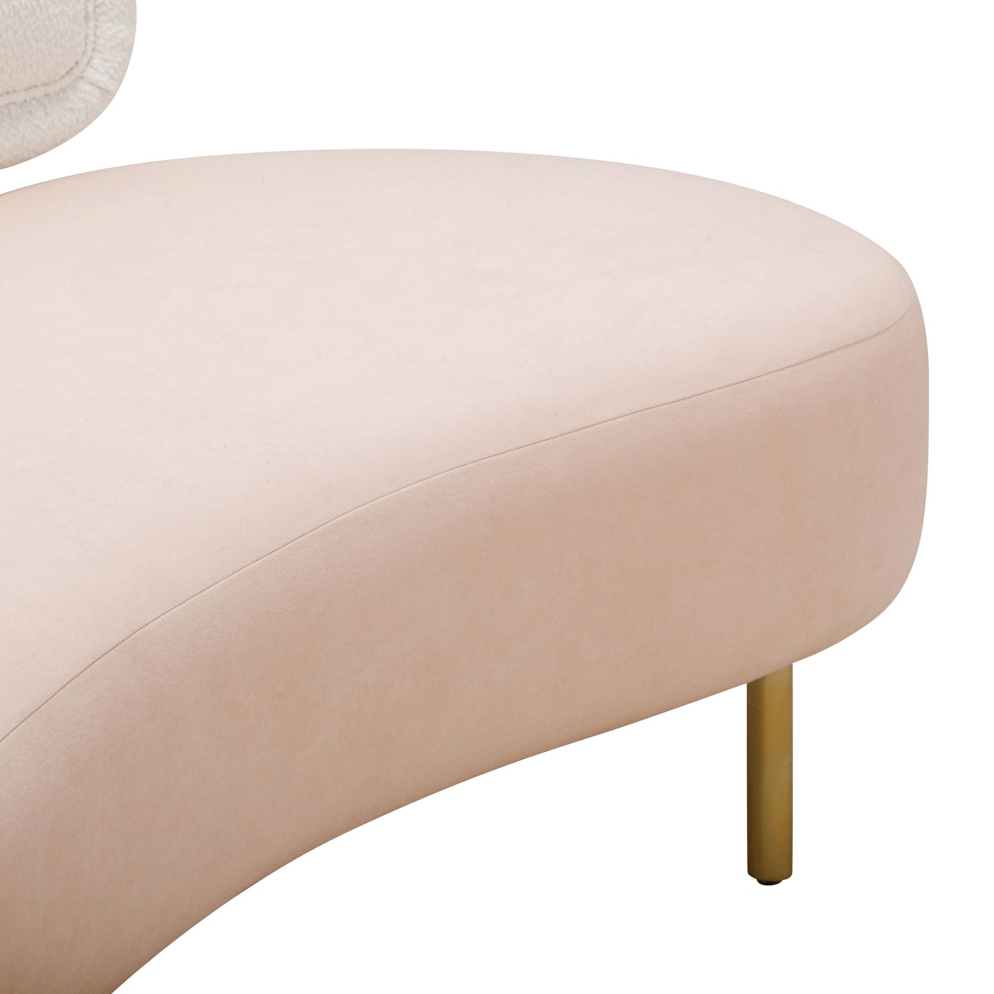 kendall cream boucle & blush velvet sofa