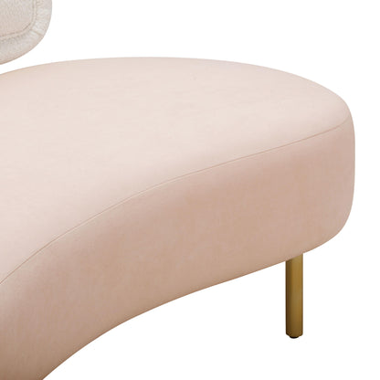 Kendall Cream Boucle & Blush Velvet Sofa