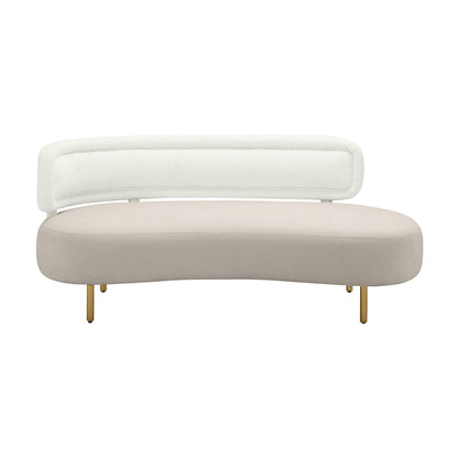 Kendall Cream Boucle & Grey Velvet Sofa