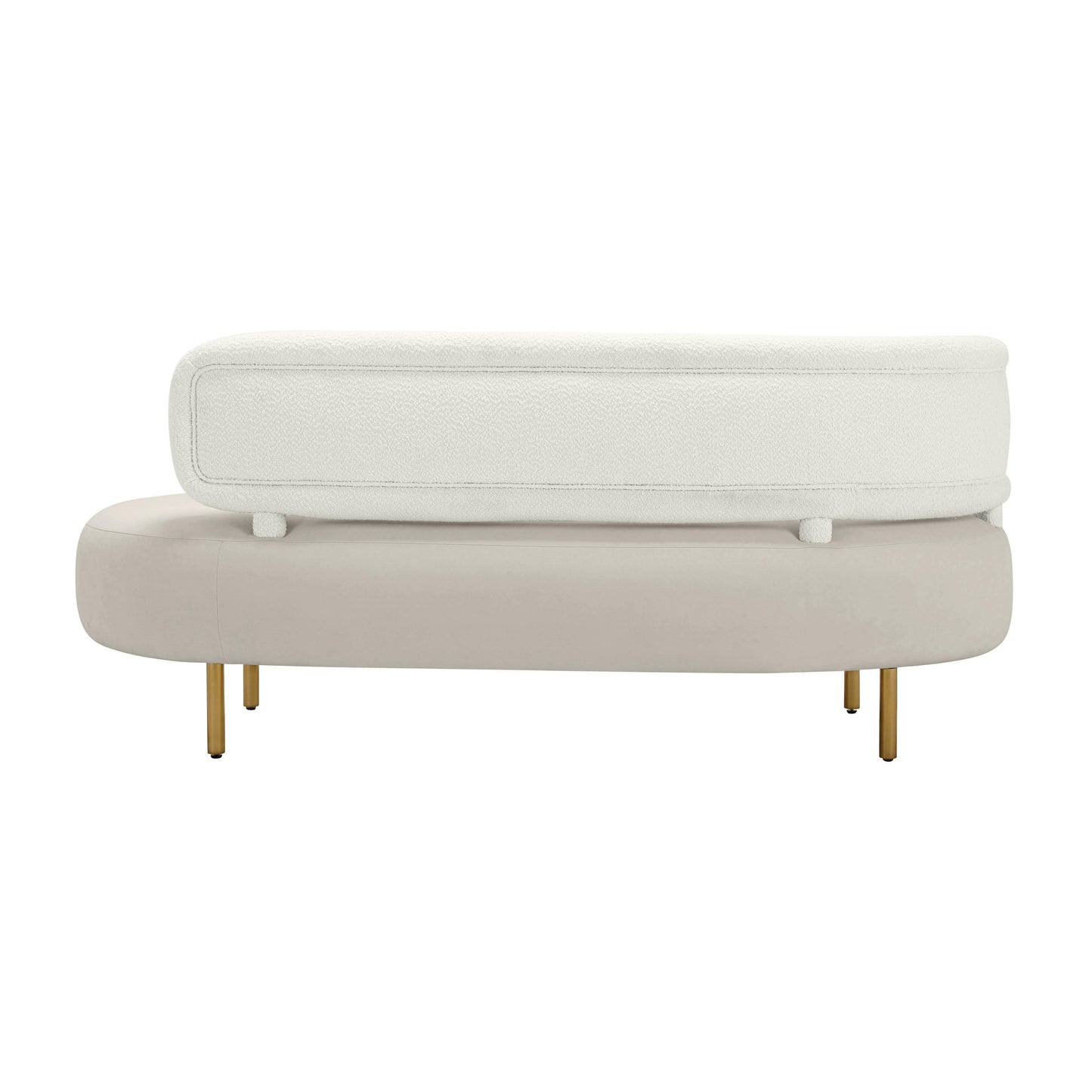 kendall cream boucle & grey velvet sofa