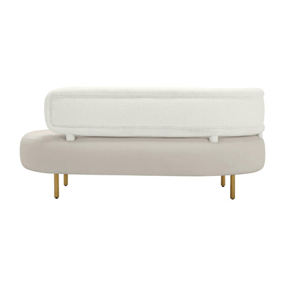 Kendall Cream Boucle & Grey Velvet Sofa