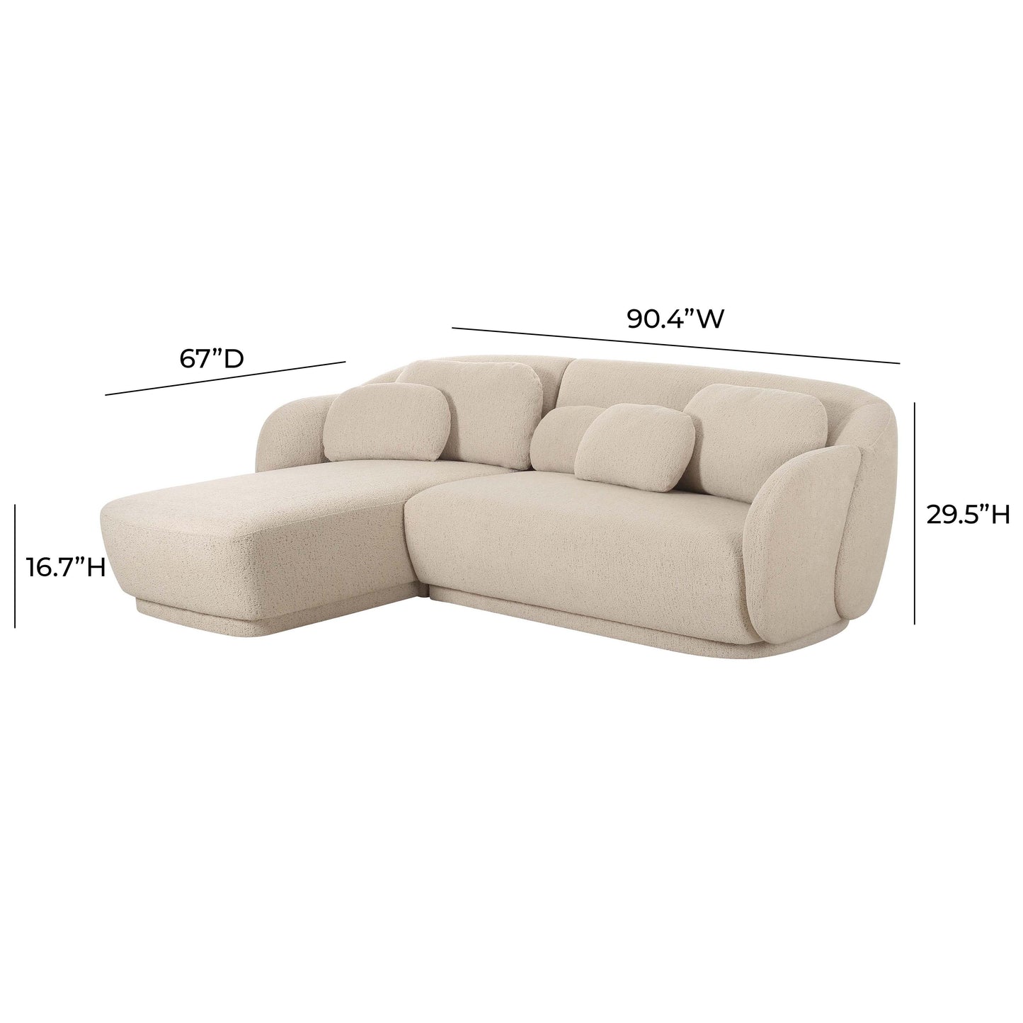 cruella cream boucle sectional - laf