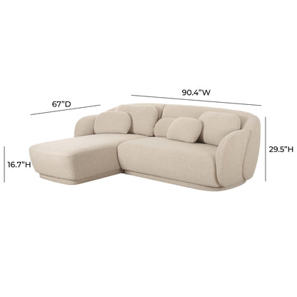 Cruella Cream Boucle Sectional - LAF