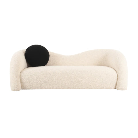 Giselle Monaco 84" Beige Faux Shearling Sofa - image 3