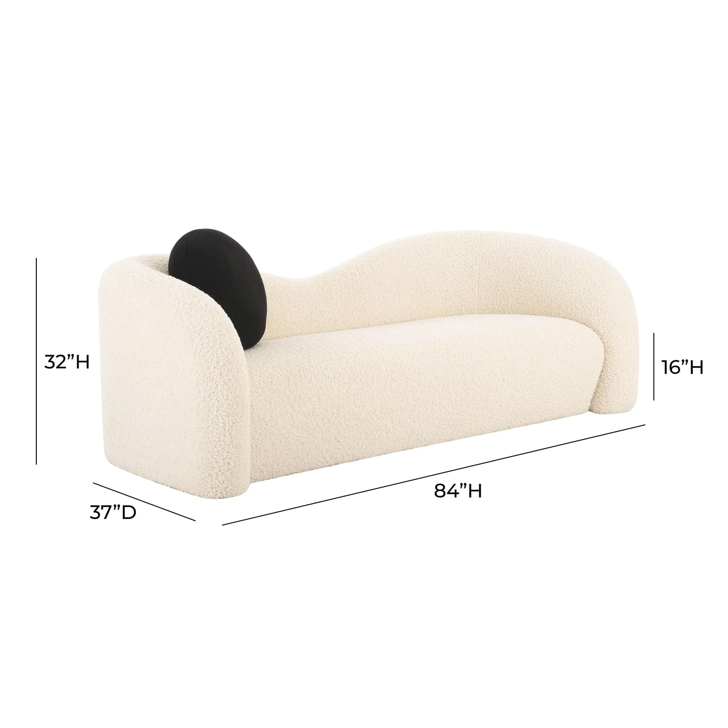 daleyza beige faux shearling 84" sofa