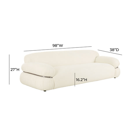 Isabelle Monaco 98" Cream Performance Boucle Sofa - image 6