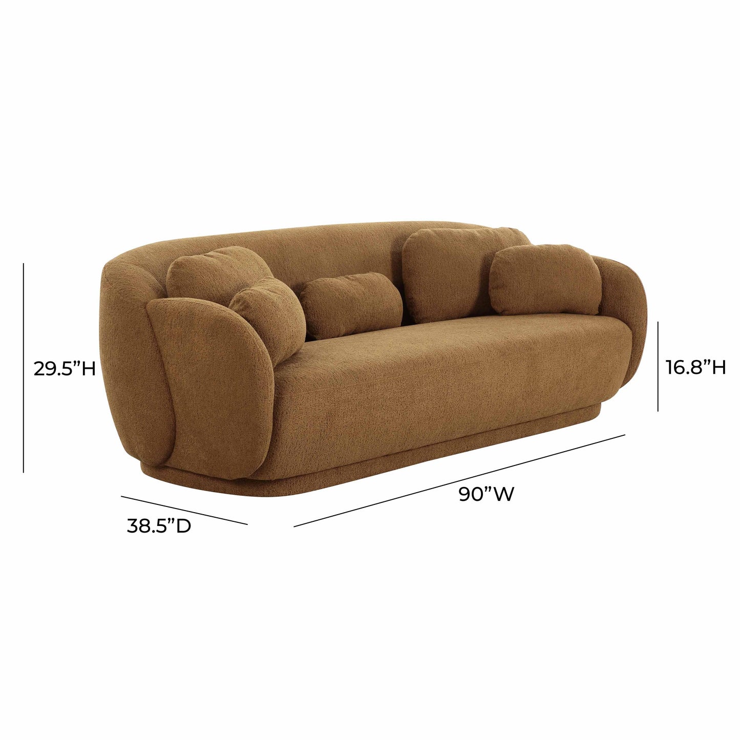 halio brown boucle sofa