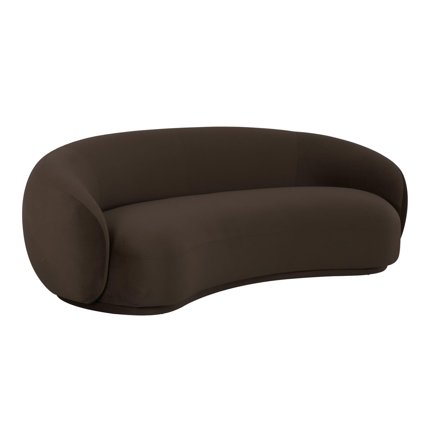 alani chocolate brown velvet sofa