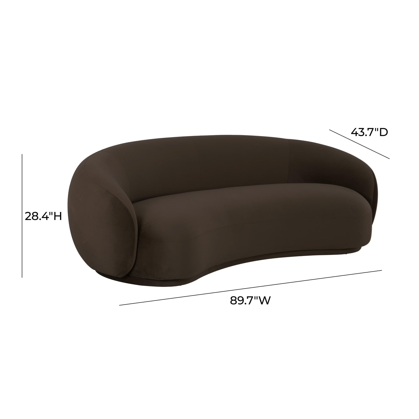 alani chocolate brown velvet sofa