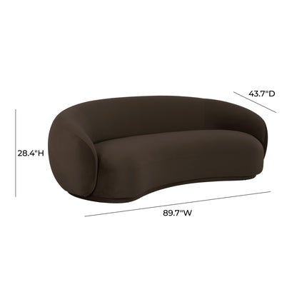 Alani Chocolate Brown Velvet Sofa