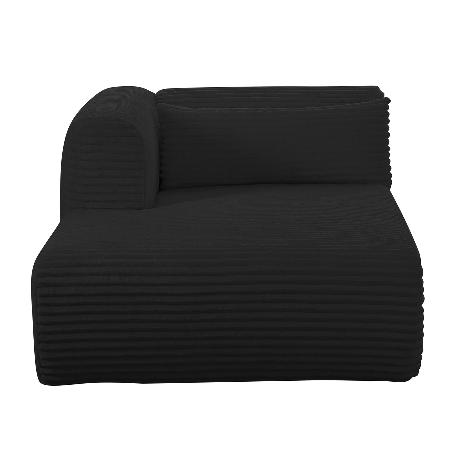 maddie fluffy oversized black corduroy modular laf chaise