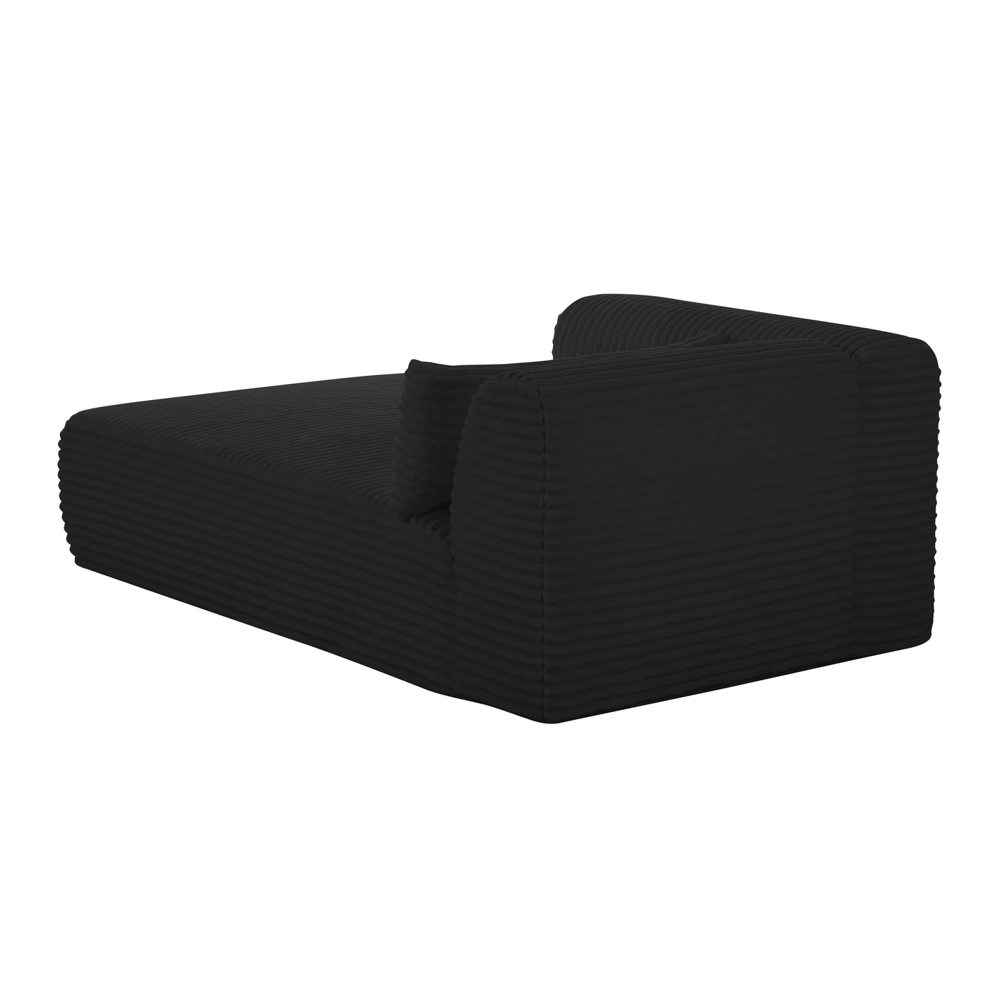 maddie fluffy oversized black corduroy modular laf chaise