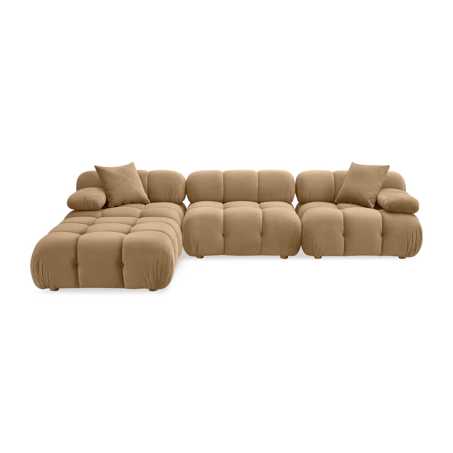 skully cafe au lait performance velvet 4-piece modular sectional