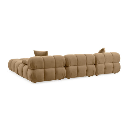 Skully Cafe Au Lait Performance Velvet 4-piece Modular Sectional