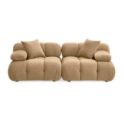 Skully Cafe Au Lait Performance Velvet Modular Loveseat