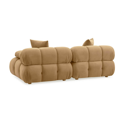 Skully Cafe Au Lait Performance Velvet Modular Loveseat