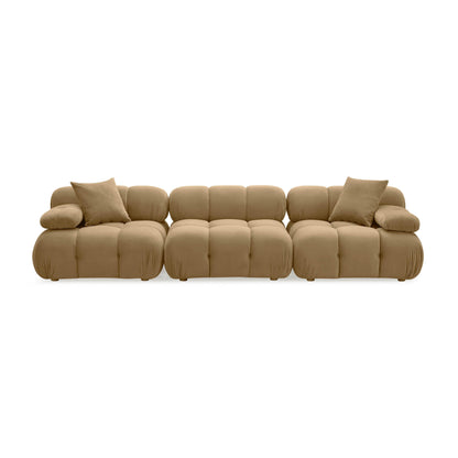 Skully Cafe Au Lait Performance Velvet Modular Sofa