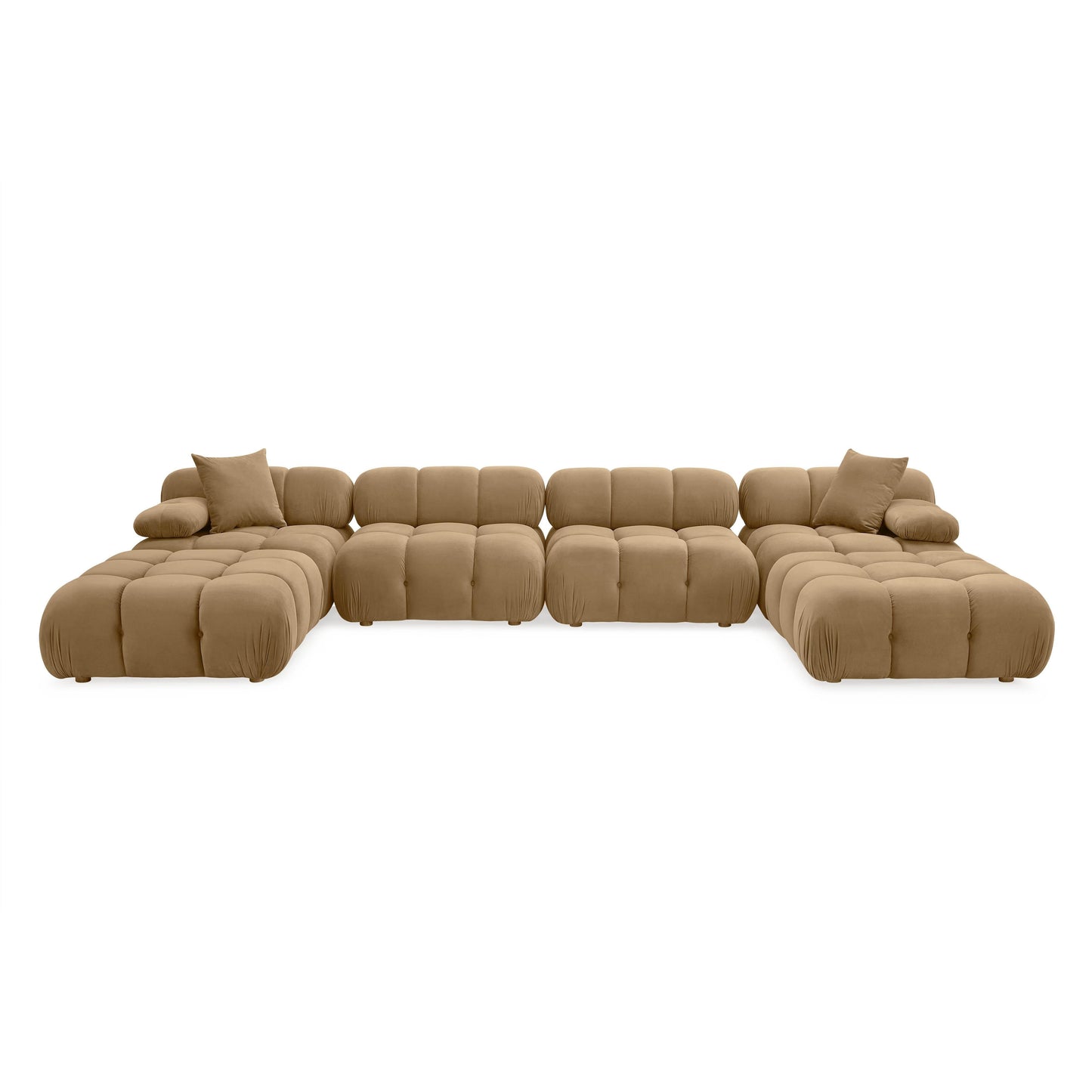 skully cafe au lait performance velvet 6-piece modular u-sectional