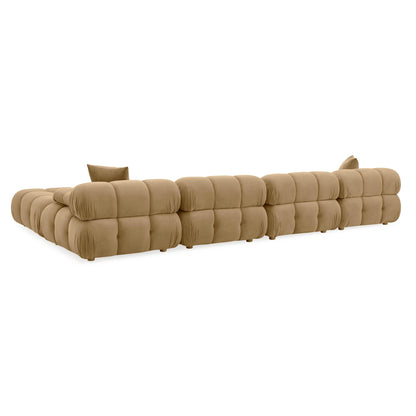 Skully Cafe Au Lait Performance Velvet 6-piece Modular U-Sectional