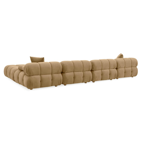 Skully Cafe Au Lait Performance Velvet 6-piece Modular U-Sectional