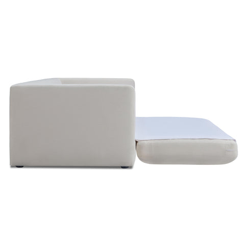 Florence Siena Ryan 91" Cream Upcycled Performance Linen Sleeper Sofa - image 5