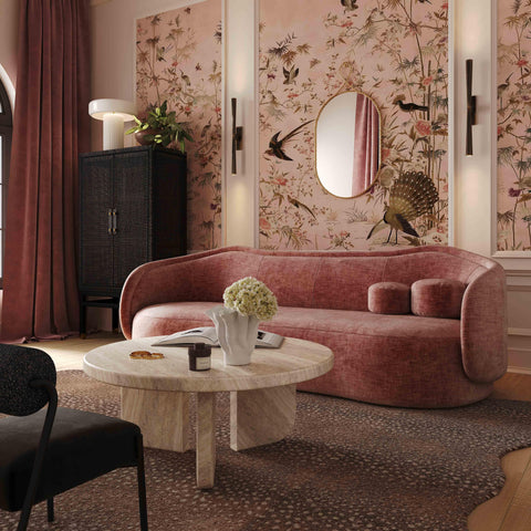 Dunes Mauve Textured Velvet Sofa