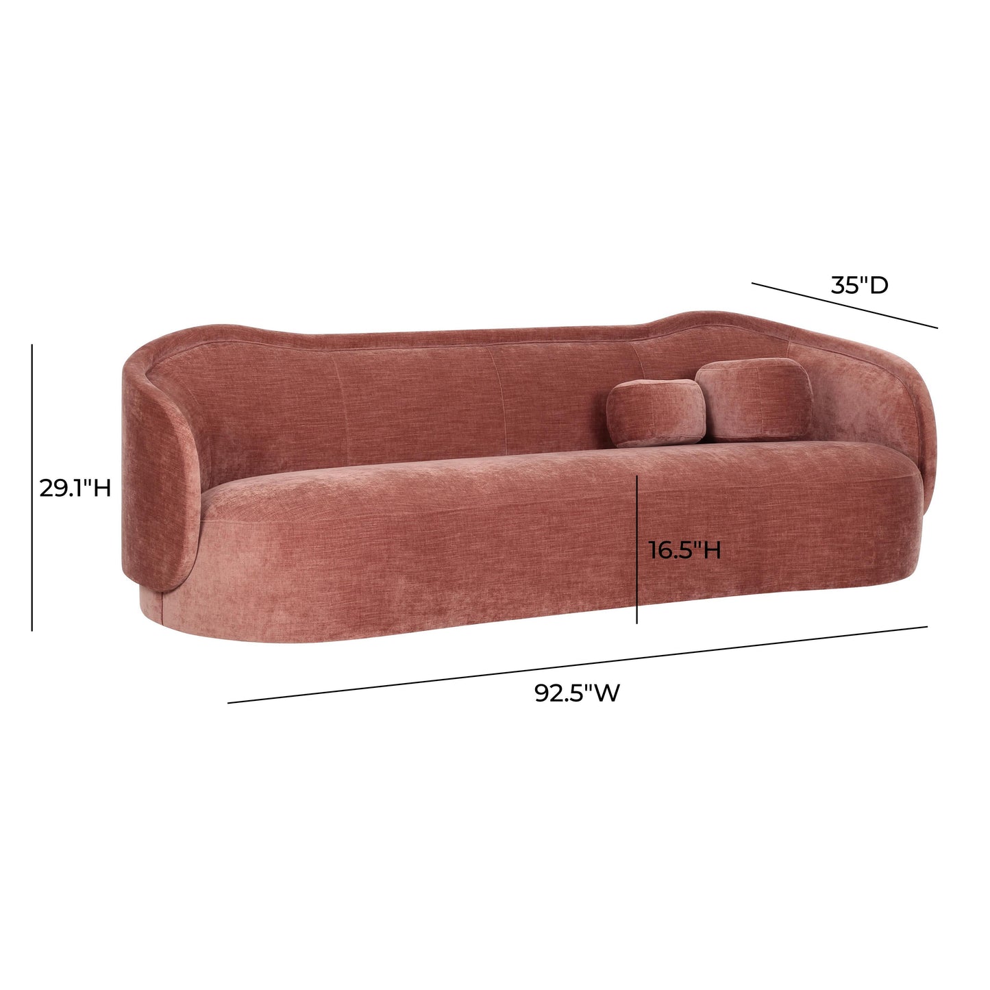 dunes mauve textured velvet sofa