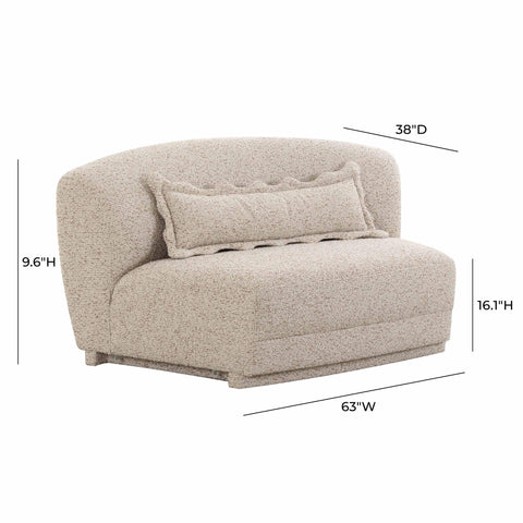 Delphine Navarre 63" Two-Tone Textured Performance Boucle Armless Loveseat - image 6