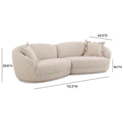 Delphine Navarre 2-Piece Two-Tone Textured Performance Boucle Sectional - image 6