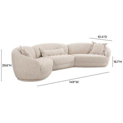 Delphine Navarre 3-Piece Two-Tone Textured Performance Boucle Sectional - image 6
