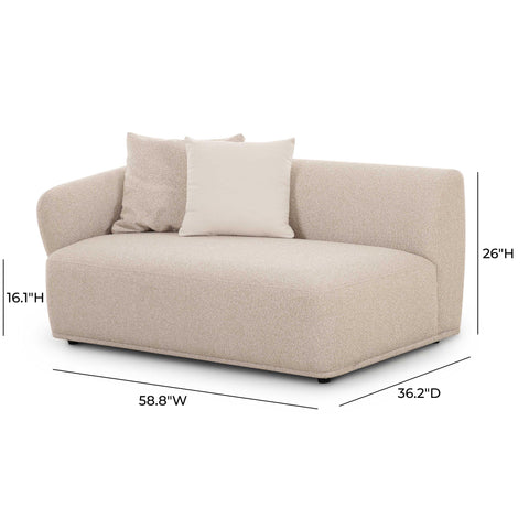 Camille Valois 59" Cream Performance Boucle Arm Loveseat - image 5