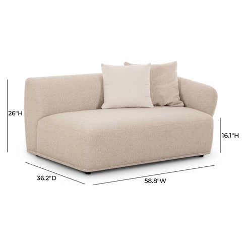 Camille Valois 59" Cream Performance Boucle Arm Loveseat - image 5