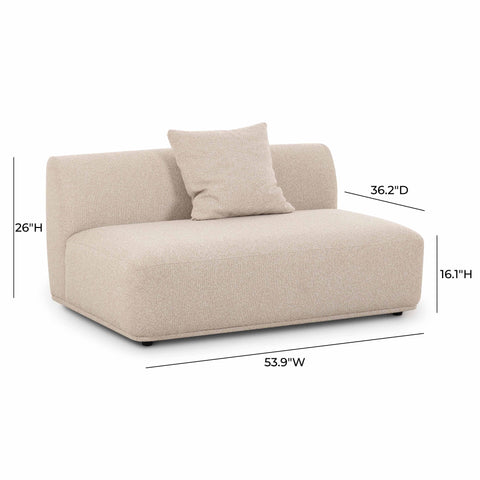 Camille Valois 54" Cream Performance Boucle Armless Loveseat - image 5