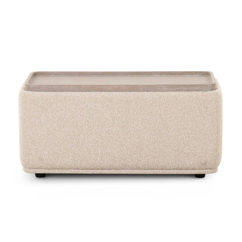 Camille Valois Cream Performance Boucle Ottoman Table - image 2