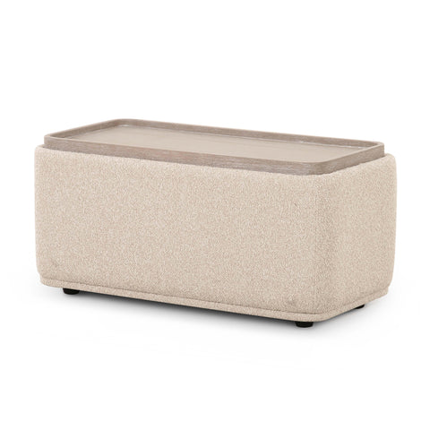 Camille Valois Cream Performance Boucle Ottoman Table - image 3