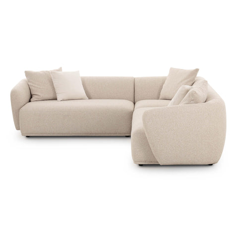 Camille Valois 3-Piece Cream Performance Boucle L-Shaped Sectional - image 3