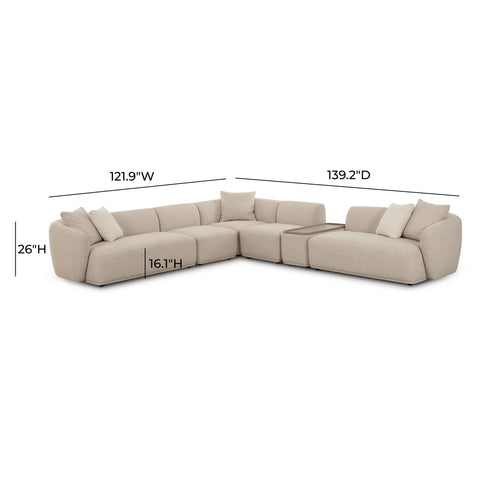 Camille Valois 6-Piece Cream Performance Boucle Large Sectional - image 6