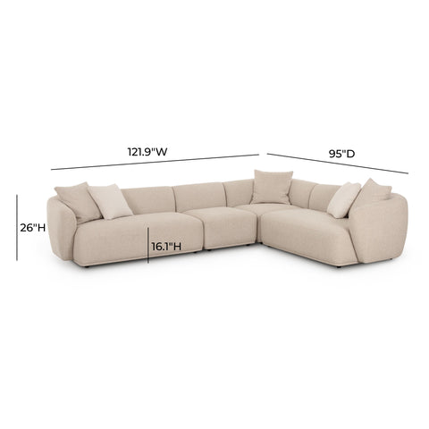 Camille Valois 4-Piece Cream Performance Boucle Sectional - image 6