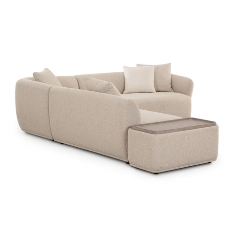 Camille Valois 4-Piece Cream Performance Boucle Chaise Sectional - image 4