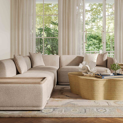 Camille Valois 4-Piece Cream Performance Boucle Chaise Sectional - image 2
