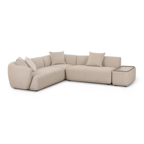 Camille Valois 4-Piece Cream Performance Boucle Chaise Sectional - image 1