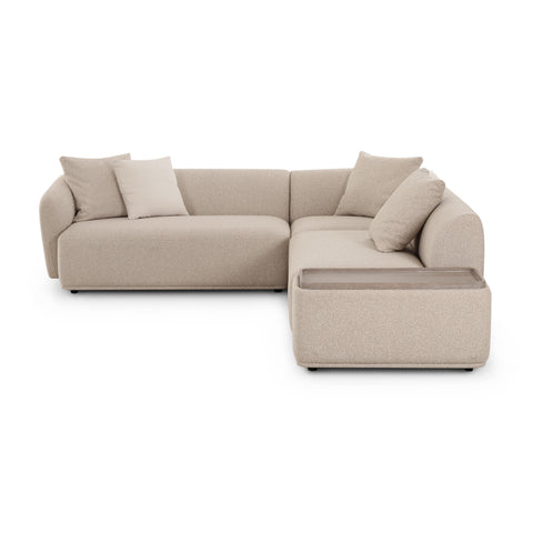 Camille Valois 4-Piece Cream Performance Boucle Chaise Sectional - image 3