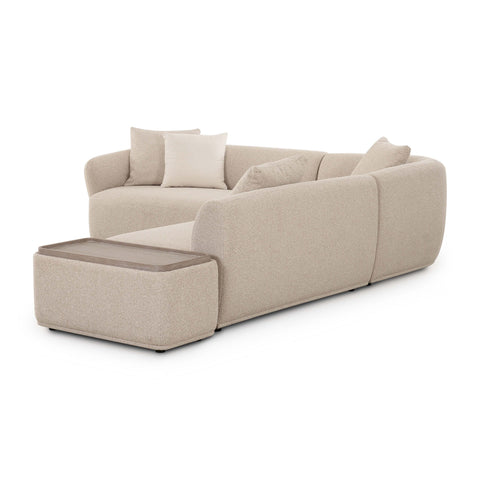 Camille Valois 4-Piece Cream Performance Boucle Chaise Sectional - image 4