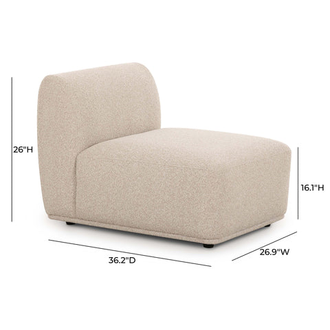 Camille Valois Cream Performance Boucle Armless Chair - image 5