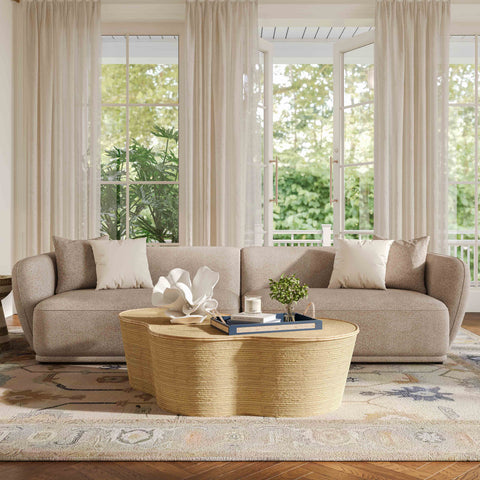Camille Valois 118" Cream Performance Boucle Sofa - image 2
