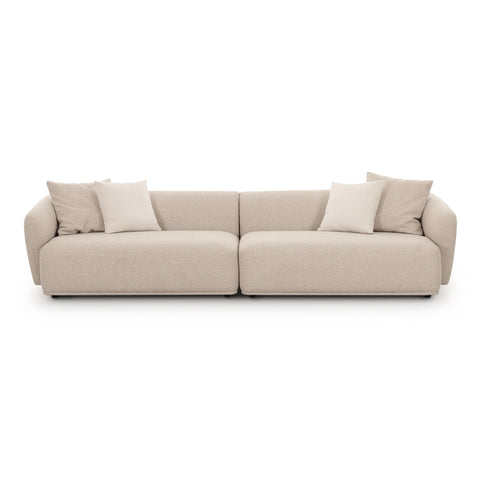Camille Valois 118" Cream Performance Boucle Sofa - image 3