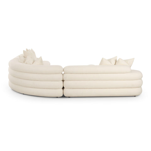 Genevieve Montrose 3-Piece Cream Performance Boucle Modular Curved L-Sectional - image 4