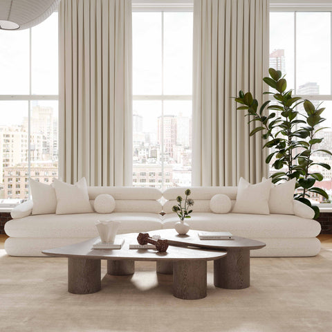 Genevieve Montrose 141" Cream Performance Boucle Sofa - image 2