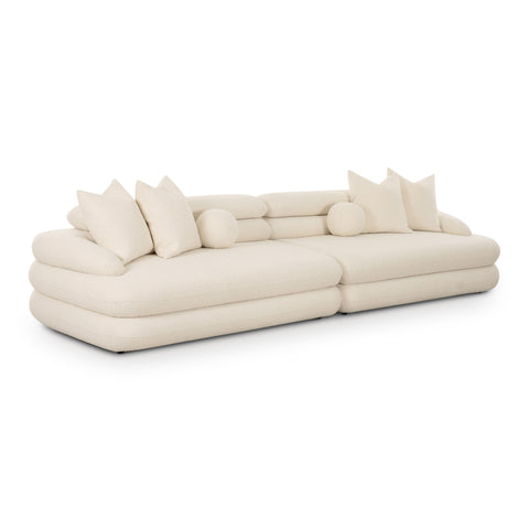 Genevieve Montrose 141" Cream Performance Boucle Sofa - image 3